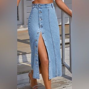 Women’s Shein Size Small Denim Button-Up Skirt